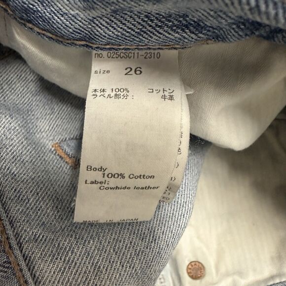 Moussy Vintage Womens 26 High Rise Denim Shorts Blue Frayed Hem Button Fly Denim - Picture 5 of 8